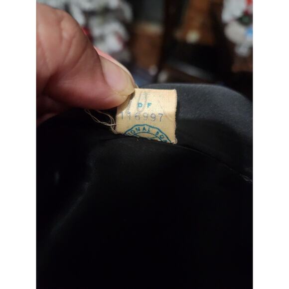 Vintage French Black Wool Coat w/ Genuine Fur Collar Women’s L Made in France - Picture 6 of 10